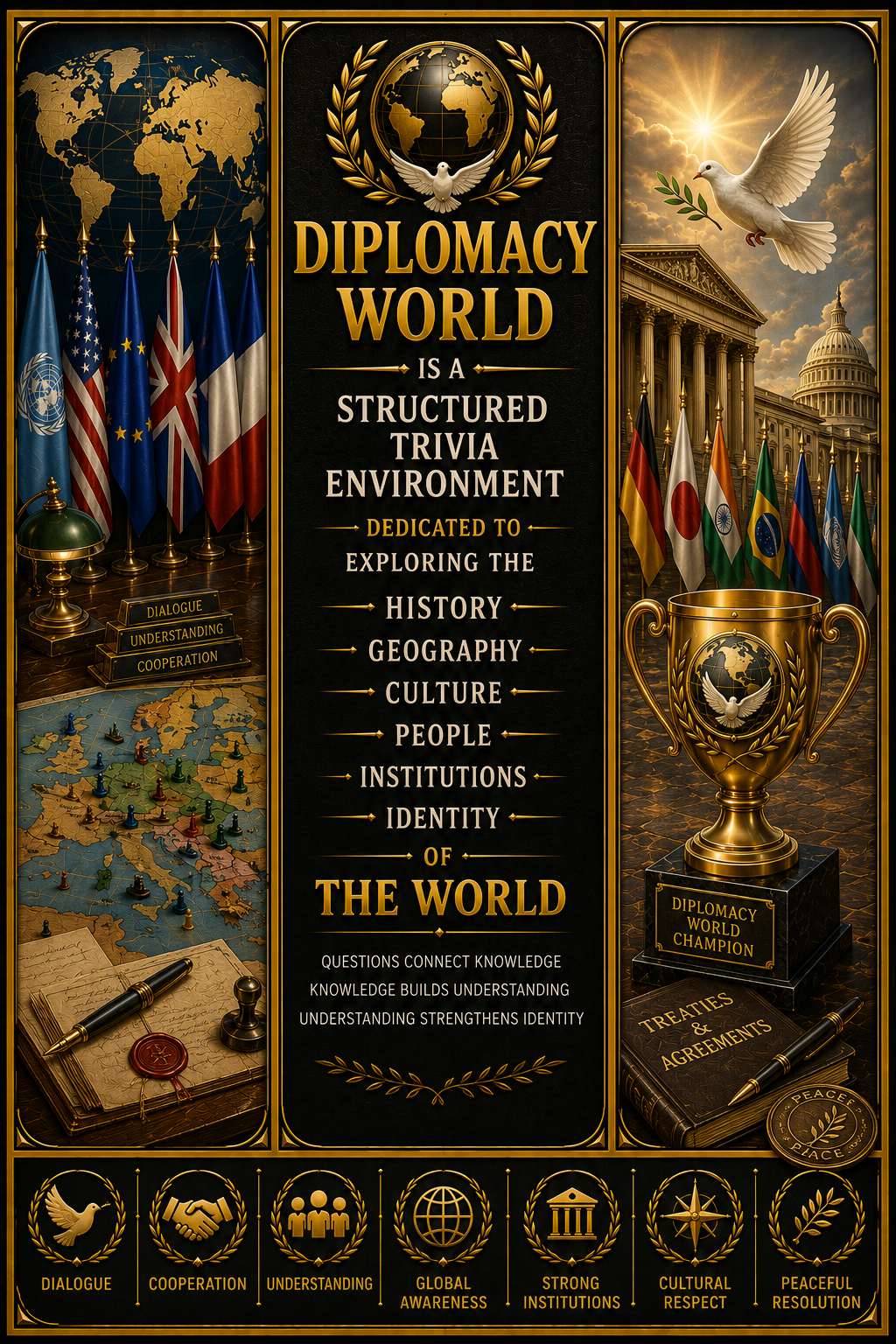 Diplomacy World Structured Trivia Environment