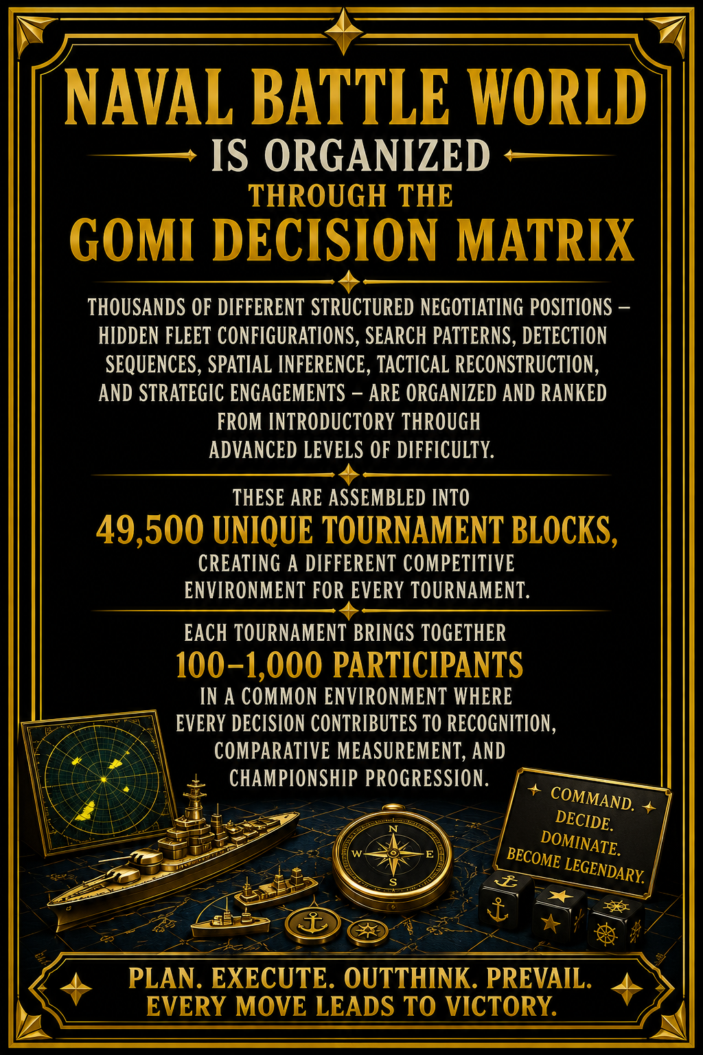 Naval Battle World Organized Through GOMI Data Matrix