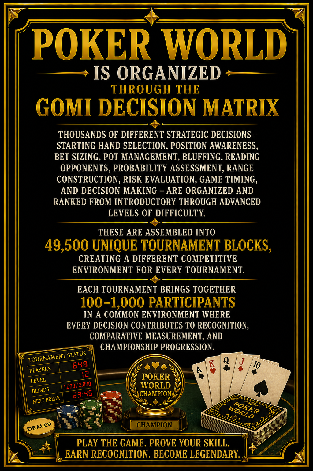 Poker World Organized Through GOMI Data Matrix